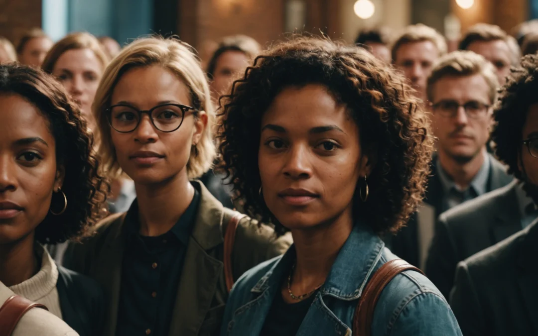 Diverse group participating in a leadership event