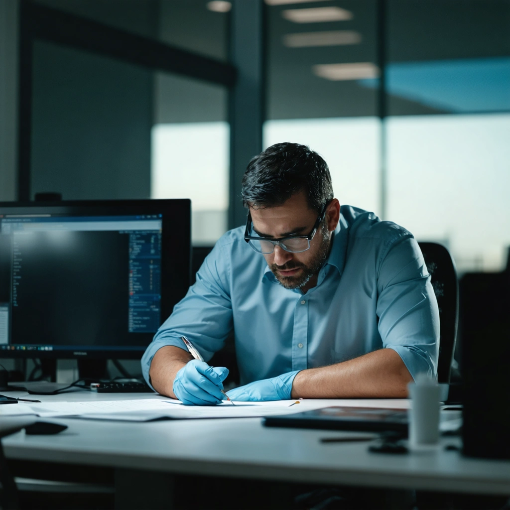 Worker with injury being supported in an office setting